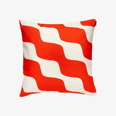 Nordic Nest Marimekko Taifuuni cushion cover Natural white orange red 50x50 cm
