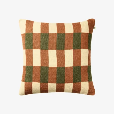 Nordic Nest Chhatwal & Jonsson Marari cushion cover Apricot Orange-Cactus Green 50x50 cm