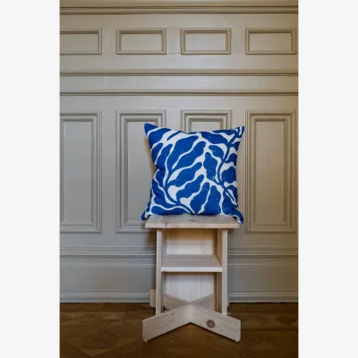 Nordic Nest Fine Little Day Leaves cushion cover 48x48 cm White-blue