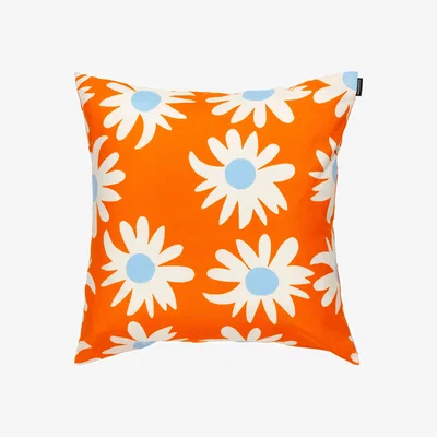 Nordic Nest Marimekko Rakastaa ei rakasta cushion cover 50x50 cm Orange-Off-white-light blue