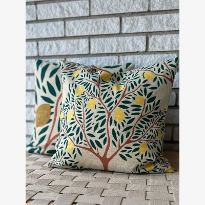 Nordic Nest Classic Collection Lemon garden cushion cover 50x50 cm Dark green