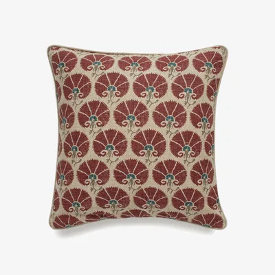 OKA OKA, Carlina Cushion Cover - Red Madder, Cushion Covers, Linen, Floral