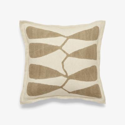OKA OKA, Dera Leaf Cushion Cover - Oatmeal, Cushion Covers, Linen, Floral