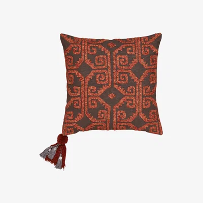 OKA OKA, Greca Cushion Cover - Terra, Cushion Covers, Linen, Printed