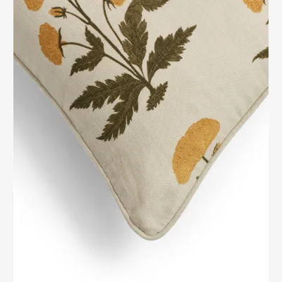 OKA OKA, Imber Poppy Cushion Cover - Indian Yellow, Cushion Cover