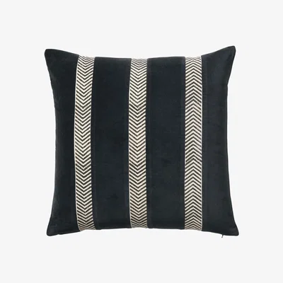 OKA OKA, Vataro Cushion Cover - Lime/Ink Blue, Cushion Covers, Velvet