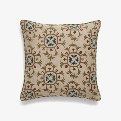 OKA OKA, Odonata Cushion Cover - Green, Cushion Covers, Linen, Abstract