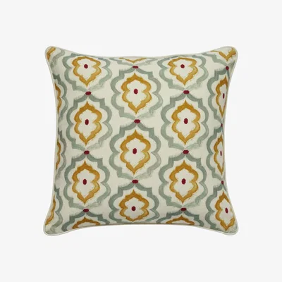 OKA Borrayo Dot Cushion Cover - Sage/Mustard