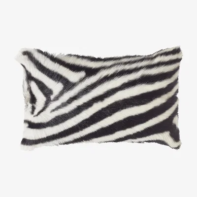 OKA Zebra Goat Hair Cushion Cover Only(50x35cm) - Zebra / Red