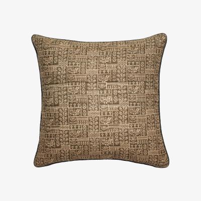 OKA Grassetto Symbols Cushion Cover - Cedar Green/Indigo