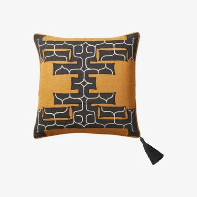 OKA Burijji Cushion Cover Only(56cmSq) - Saffron/Onyx