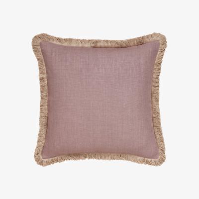 OKA Lilias Linen Cushion Cover - Warm Grey