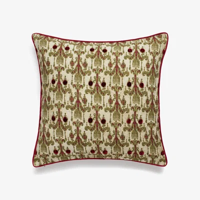 OKA OKA, Girandole Cushion Cover - Olive, Cushion Covers, Cotton/Linen, Persian