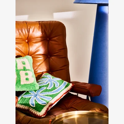 Oliver Bonas Palm Crochet Rectangular Cushion Cover 30x50cm
