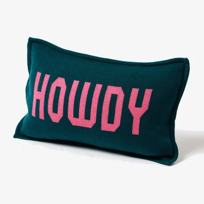 Oliver Bonas Green Howdy Knitted Rectangular Cushion Cover