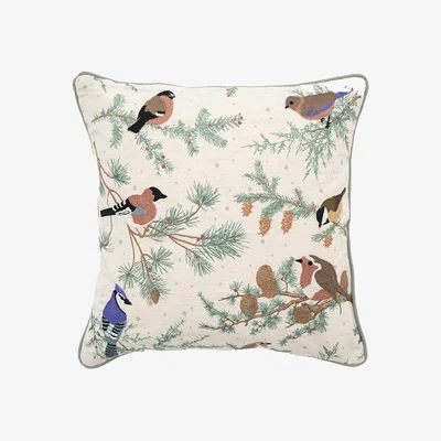 Perch and Parrow Festive Birds Cushion Cover