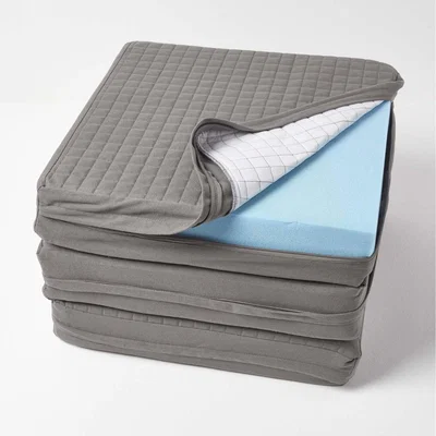 The Range Quilted Cotton 3 Seater Orthopaedic Booster Cushion Cover -  Grey