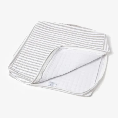 The Range Stripe Quilted Cotton Armchair Booster Cushion Cover - Grey