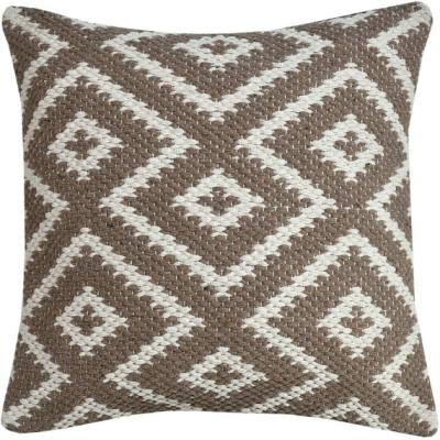 The Range Handloom Diamond Geo Cushion Cover Taupe - Taupe