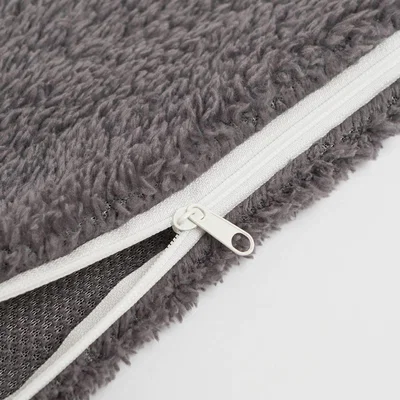 The Range Brentfords Pack of Teddy Fleece Cushion Covers Soft, 18" x 18" - Grey / 4