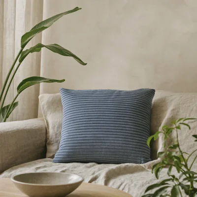 The Range Beynac Ribbed Cotton Cushion Covers Set of 2 - Grey