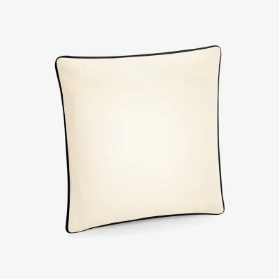 The Range Westford Mill Cotton Piped Cushion Cover - Natural/French Navy / 1.0cm