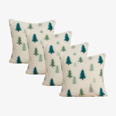 The Range Pack of Xmas Tree Teddy Cushion Covers - Cream