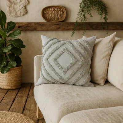 The Range Dolceacqua Set of 2 Soft Handwoven Cotton Cushion Covers - Grey