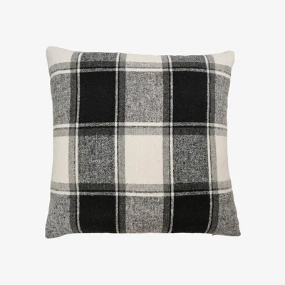 The Range Pack of 2 Highland Check Cushion Covers - Black
