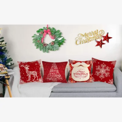 The Range Pack of 4 Christmas Cushion Cover Set - Red