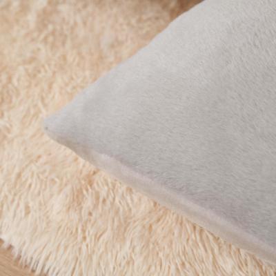 The Range Sienna Plush Faux Fur Pack of Cushion Covers Soft Fleece, 18" x 18" - Silver / 2