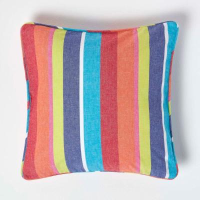 The Range Homescapes Cotton Multi Coloured Stripe Cushion Cover - Multi Colour / 45cm