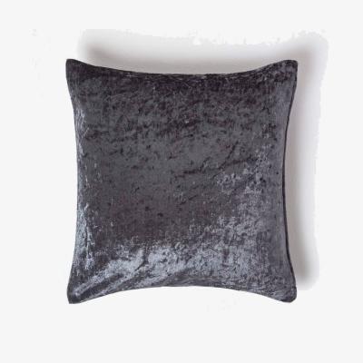 The Range Homescapes Crushed Velvet Cushion Cover - Dark Grey / 45cm