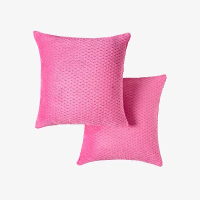 The Range OHS Waffle Fleece Cushion Covers - Hot Pink / Machine washable at 40°C. Tumble dry friendly. Do not bleach or iron.