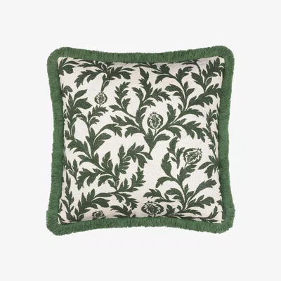 The Range Hedera Jacquard Cushion Cover - Green