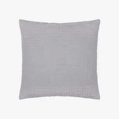 The Range Lark Muslin Cotton Plain Cushion Cover - Mineral Blue