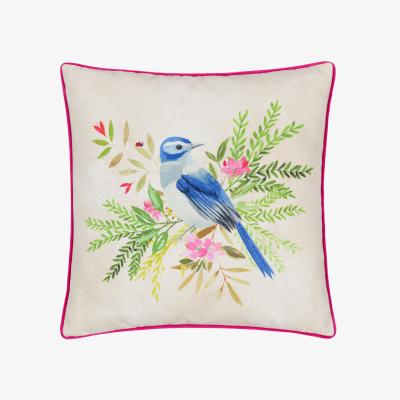 The Range Daisy Hill Bluebird Printed Cushion Cover - Multicolour/Pink