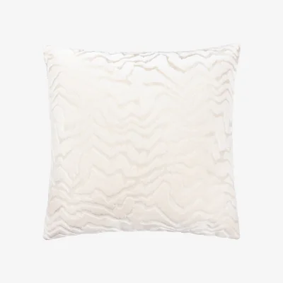 The Range Tierra Cut Velvet Abstract Cushion Cover - White