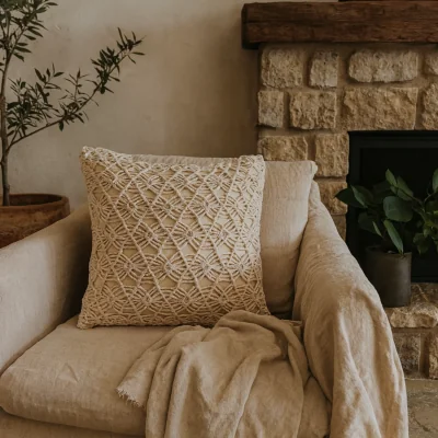 The Range Bergheim Cushion Covers Set of 2 Natural - White