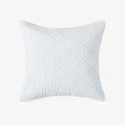 The Range Homescapes Quilted Velvet Cushion Cover Geometric Paragon Diamond Pattern - Off white