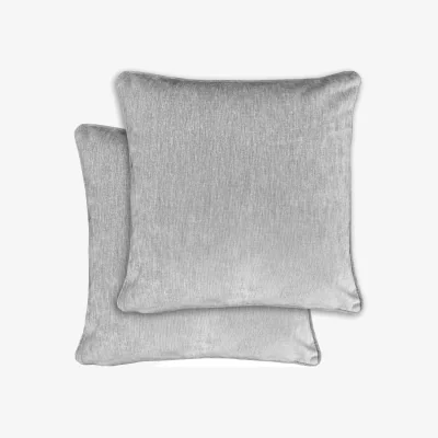 The Range Knightsbridge Textured Chenille Pair of Cushion Covers - 43x43cm - Cases Only - Grey