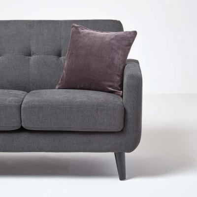 The Range Homescapes Velvet Cushion Cover - Dark Grey / 40cm / 1