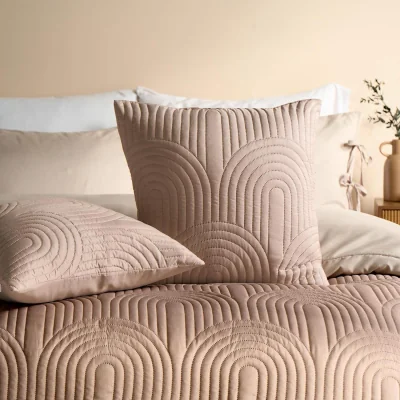 The Range OHS Arches Quilted Cushion Covers - Natural / 45cm
