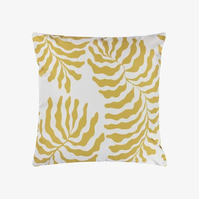The Range Minimalistic Leaf Outdoor Cushion Cover - Mustard