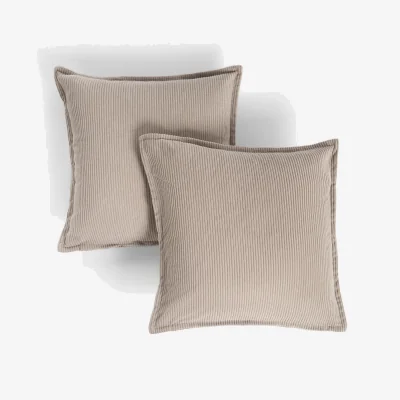 The Range OHS Oxford Edge Corduroy Cushion Covers - Grey / Machine Washable at 30°C / 4