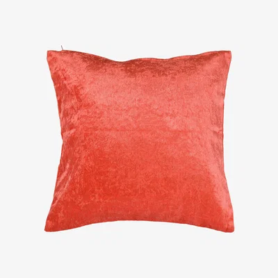 The Range Coral Plain Crushed Velvet Square Sparkle Cushion Cover 55x55cm - Coral
