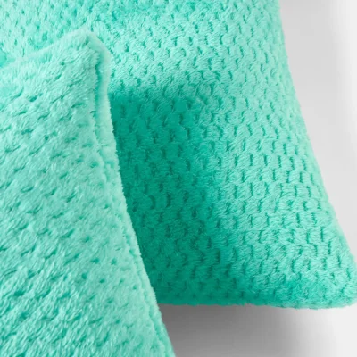The Range OHS Waffle Fleece Cushion Covers - Jade Green / Machine washable at 40°C. Tumble dry friendly. Do not bleach or iron.
