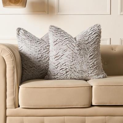 The Range Pack Of Faux Fur Two Tone Cushion Covers - Natural / 4
