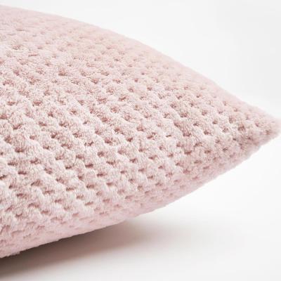 The Range Brentfords Waffle Fleece Cushion Covers Soft, 18" x 18" - Pink / 2