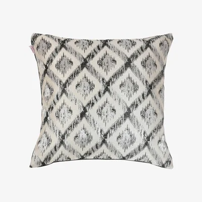 The Range Jacquard Printed Geo Burfi Cushion Covers Medium - Silver